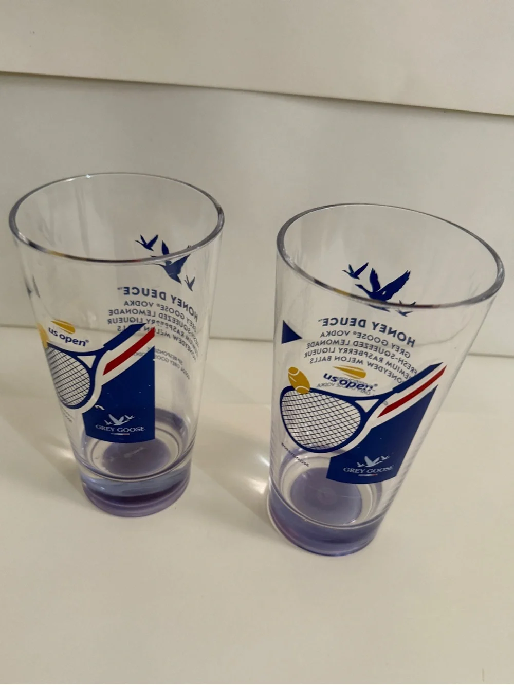 US Open 2024 Honey Deuce Blue Tennis Glass - Set of 2